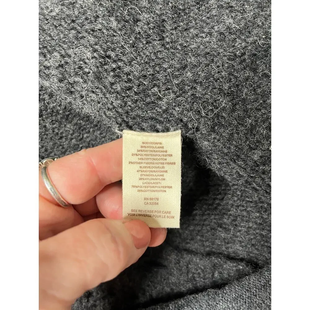 Free People Wool Blend Boho Cardigan with Applique Details in Back - Picture 7 of 9